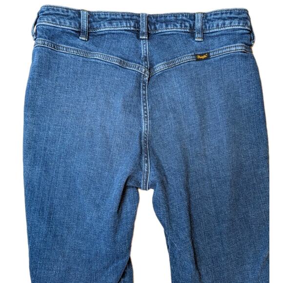Wrangler High Rise Flare Bareback Jeans Patch Pocket Western Denim W31 L32 - Picture 6 of 7